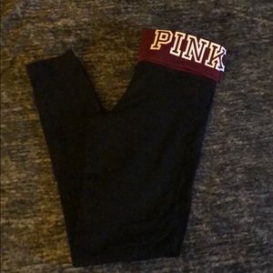 Pink fold over leggings